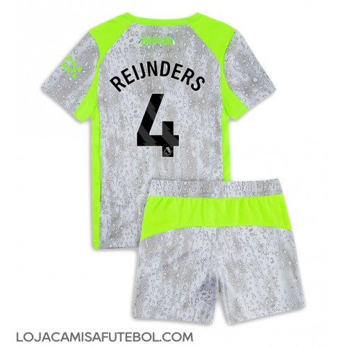 Camisa de Futebol Manchester City Tijjani Reijnders #4 Equipamento Alternativo Infantil 2025-26 Manga Curta (+ Calças curtas)